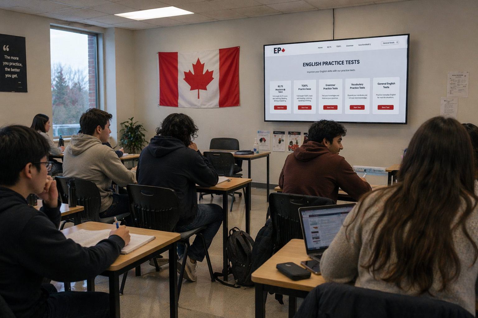 English learners preparing for real English proficiency exams